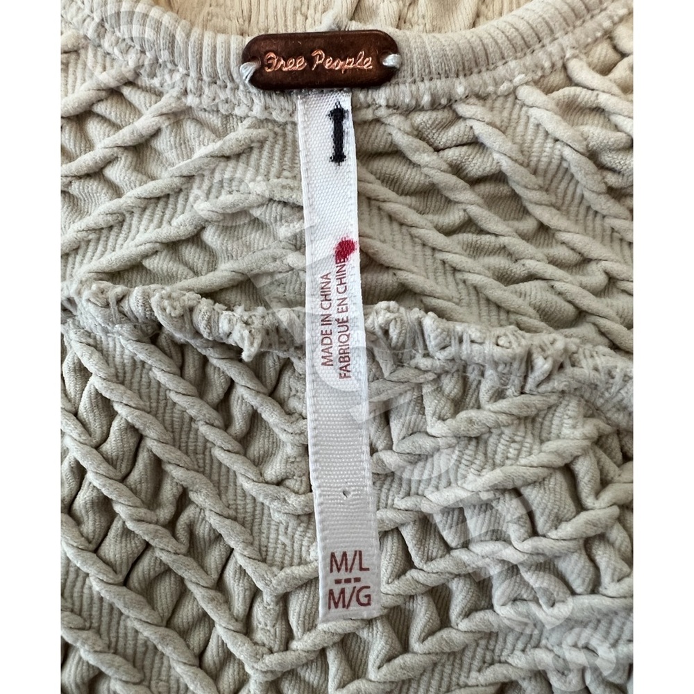 Free People NWOT Gabby Seamless Midi Dress Wet Plaster Ivory/Cream M/L - Picture 9 of 13